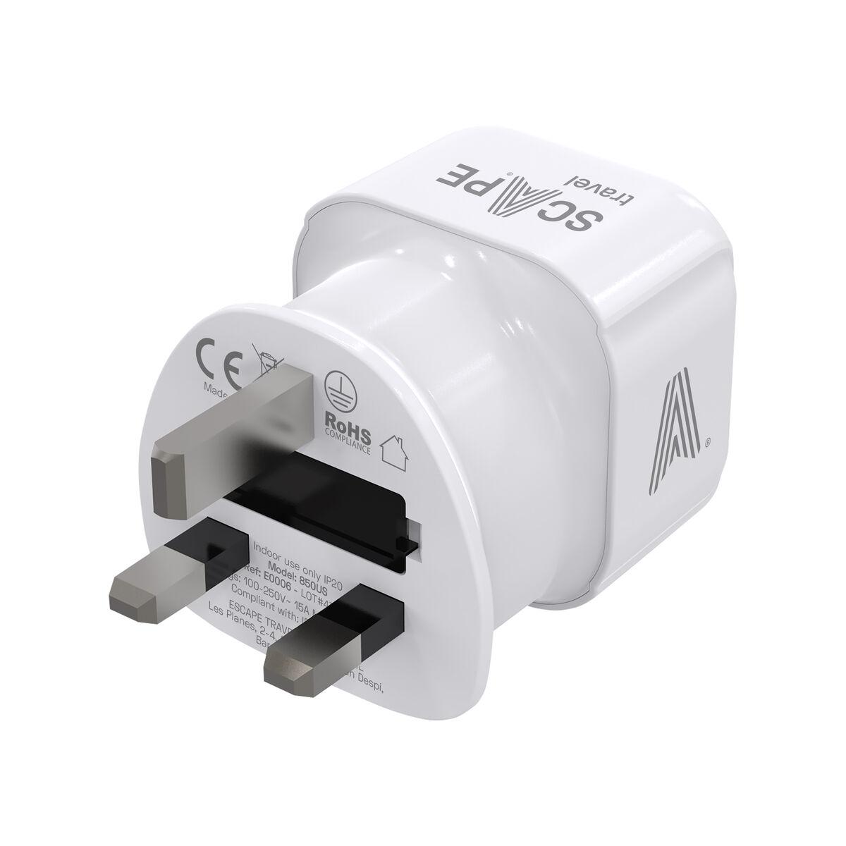 Scape Travel Enchufe Adaptador Schuko a UK
