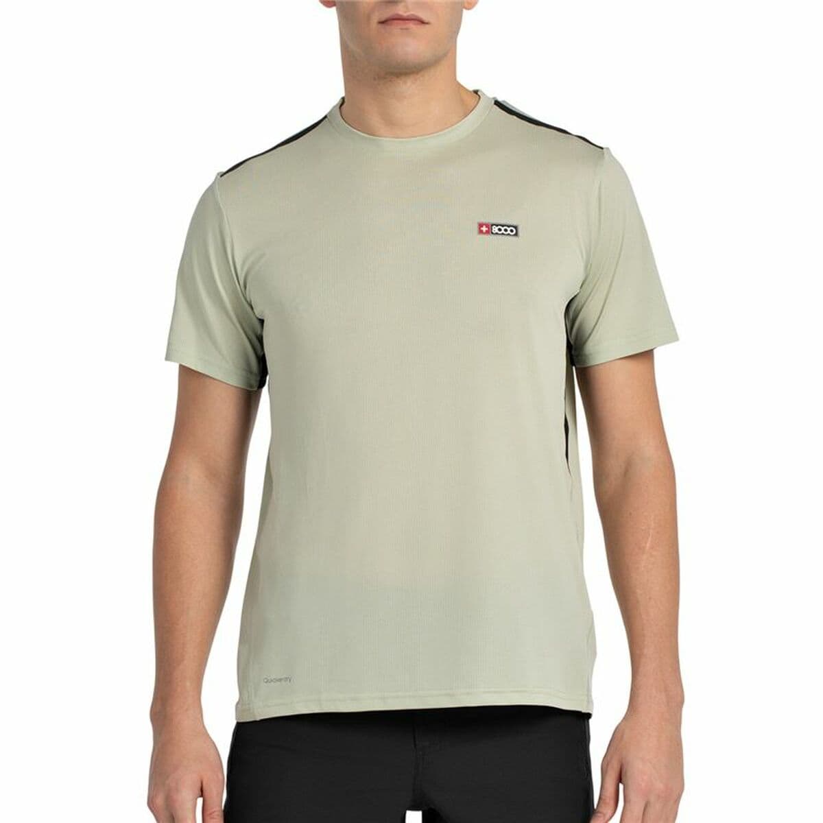 Camiseta Deportiva de Manga Corta +8000 Turqui Gris claro