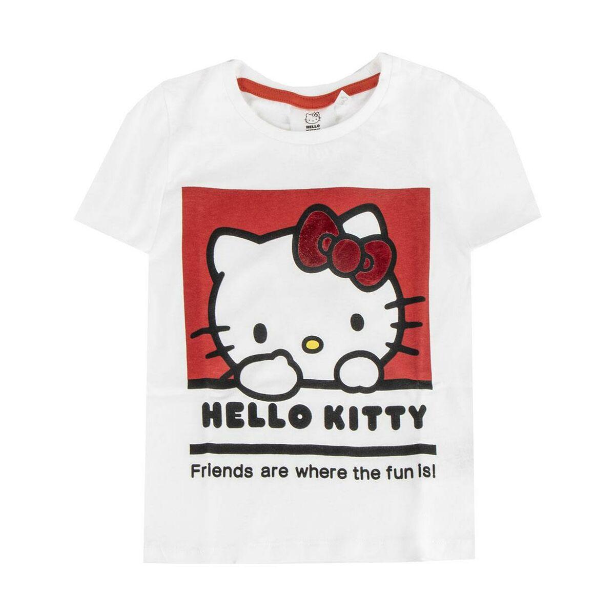 Camiseta de Manga Corta Infantil Hello Kitty Blanco