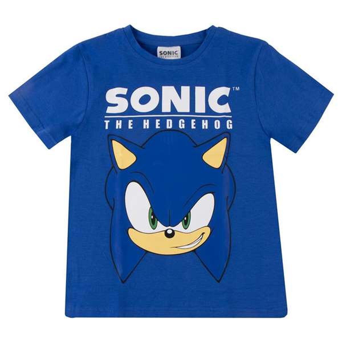 Camiseta de Manga Corta Infantil Sonic Azul