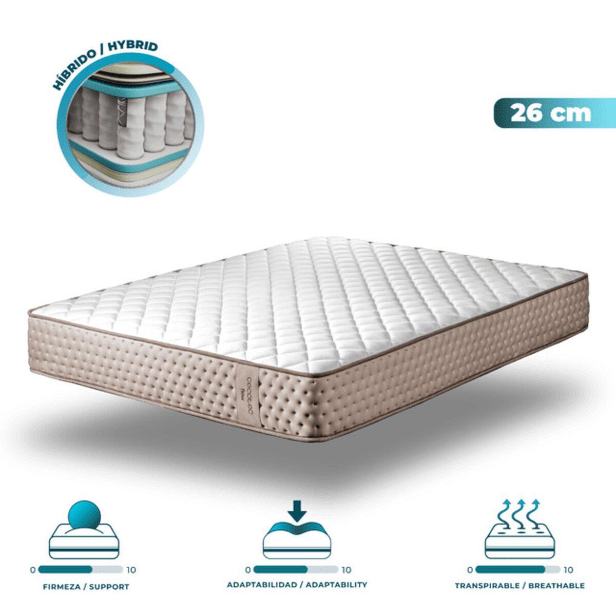 Cecotec Colchón de Muelles Ensacados Flow 6790 Hybrid 90x190 cm alta firmeza 7 zonas