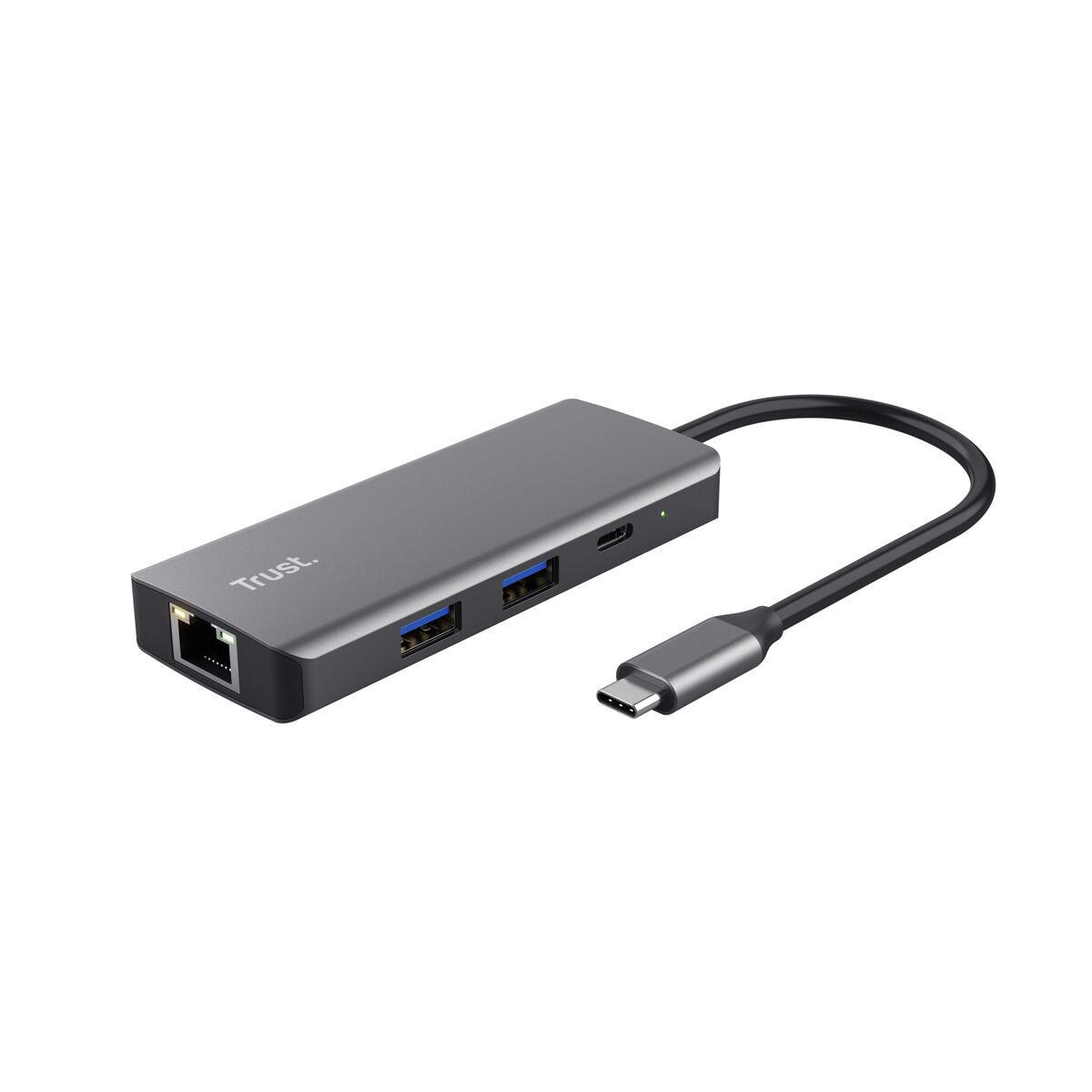 Hub USB Trust 24968 Plateado