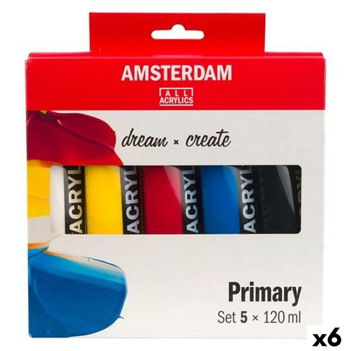 Set de Pintura Acrílica Talens Amsterdam Primary Multicolor 120 ml (6 Unidades)