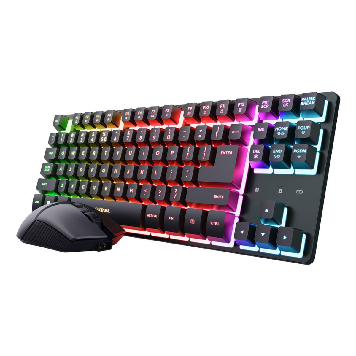 Teclado y Ratón Trust 25984 GXT832 Negro Qwerty Español