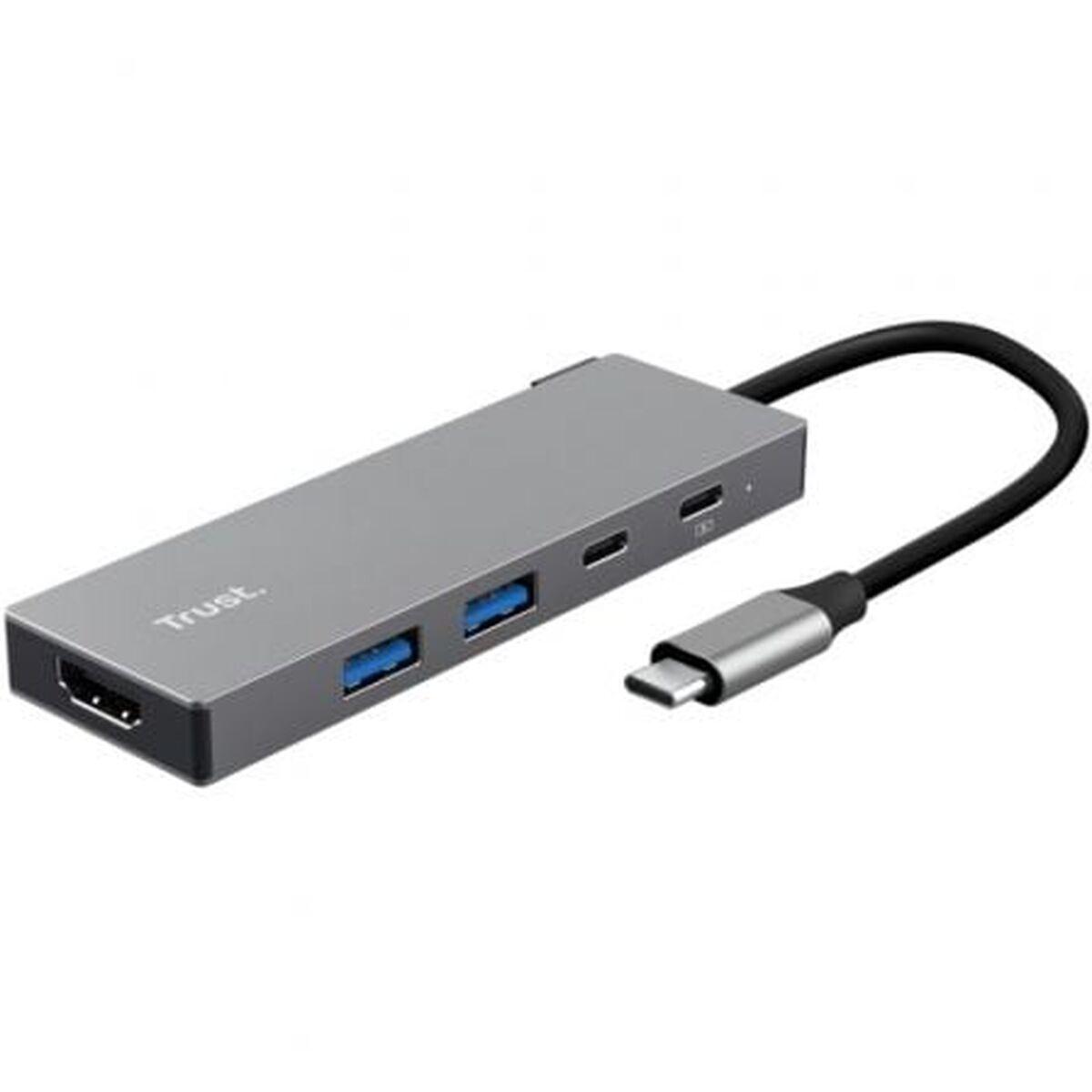 Hub USB Trust 26062 Gris