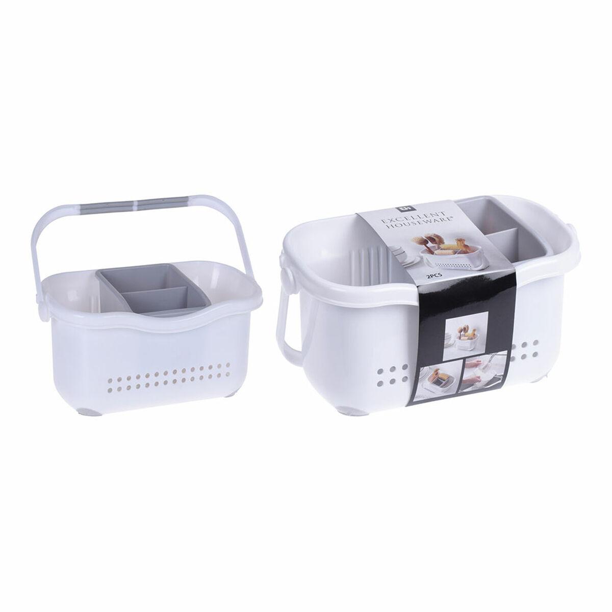 Escurridor para Cubiertos Excellent Houseware Blanco 23 x 12,5 x 12 cm