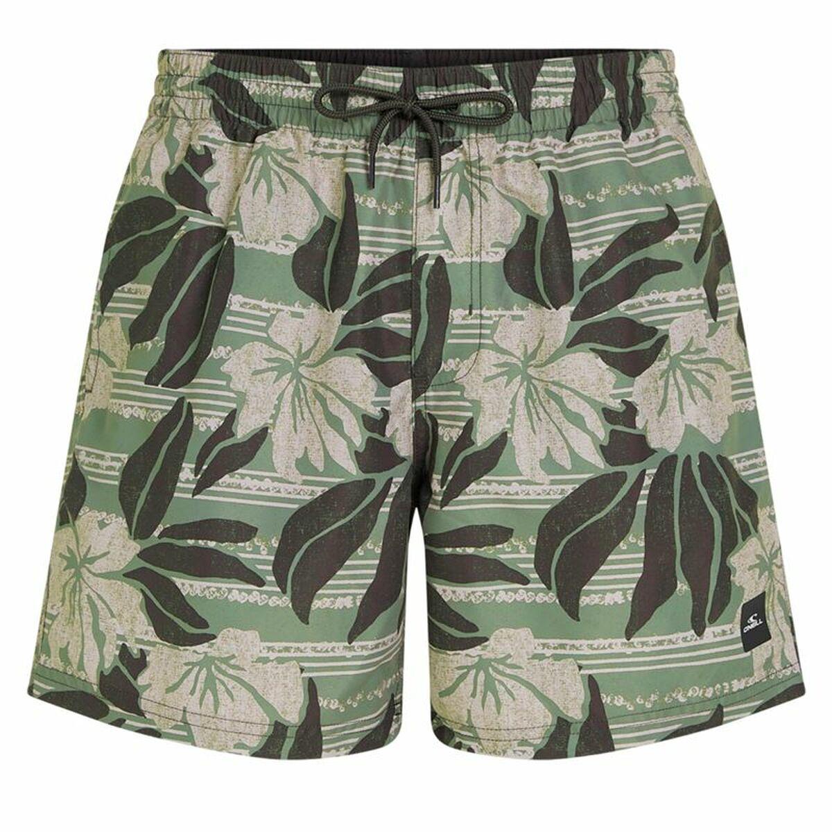 Bañador Hombre O'Neill Cali Floral 16'' Verde Oliva