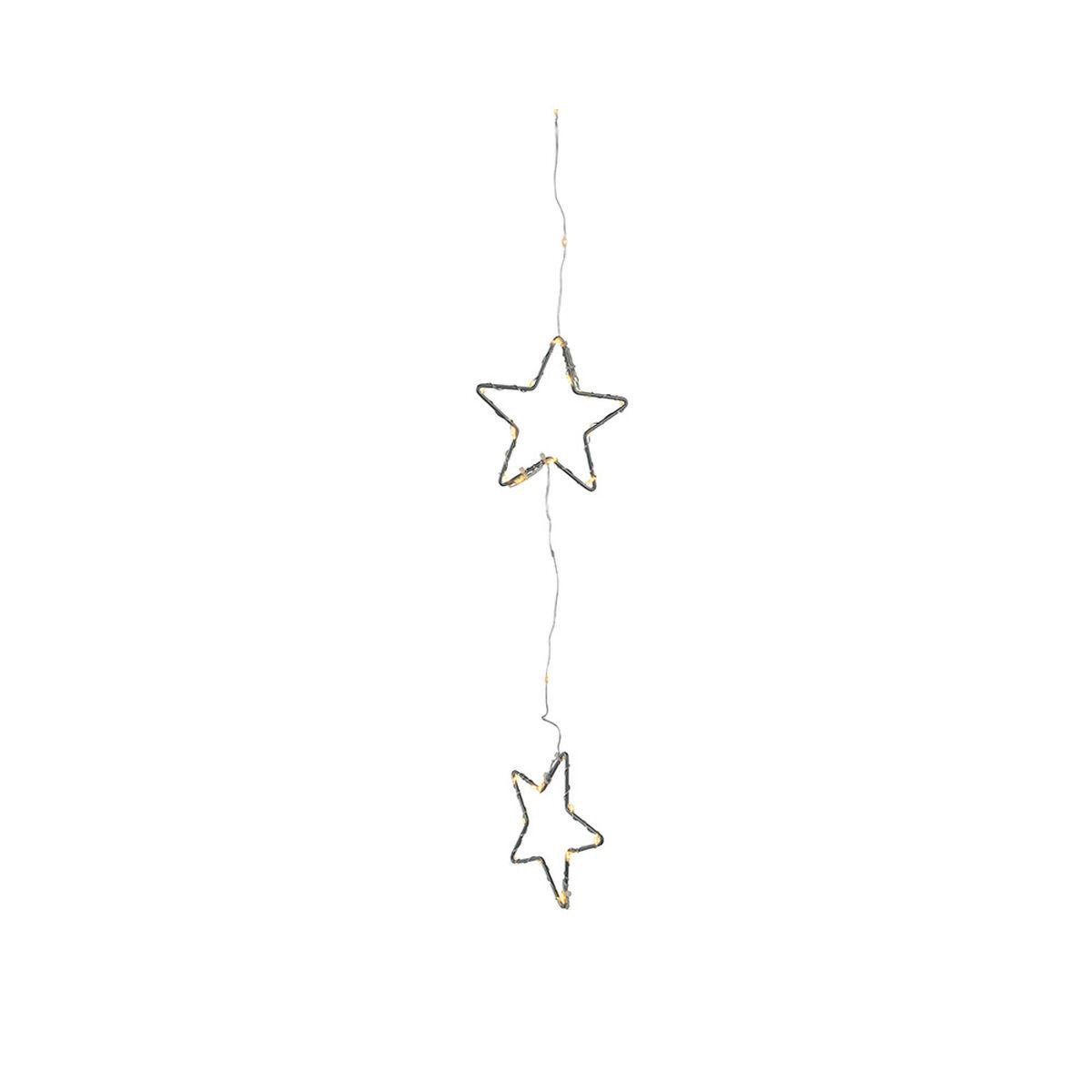 Cortina de Luces LED Lumineo Negro Luz cálida 2 m Estrellas 20 m