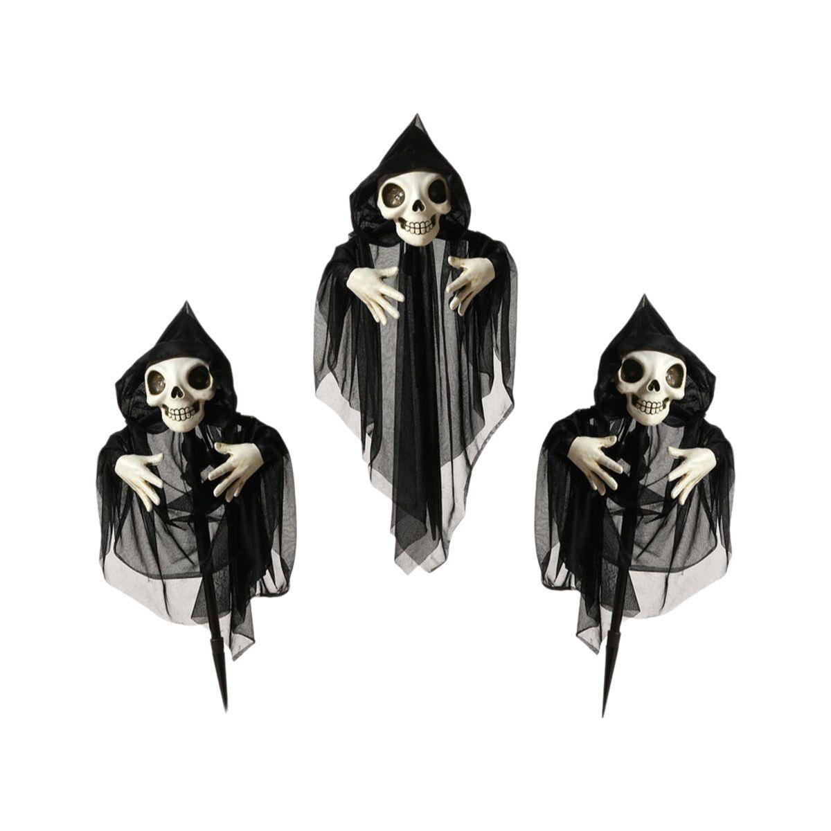 Decoración para Halloween Esqueleto 130 x 10 x 60 cm (3 Piezas) (3 Unidades)