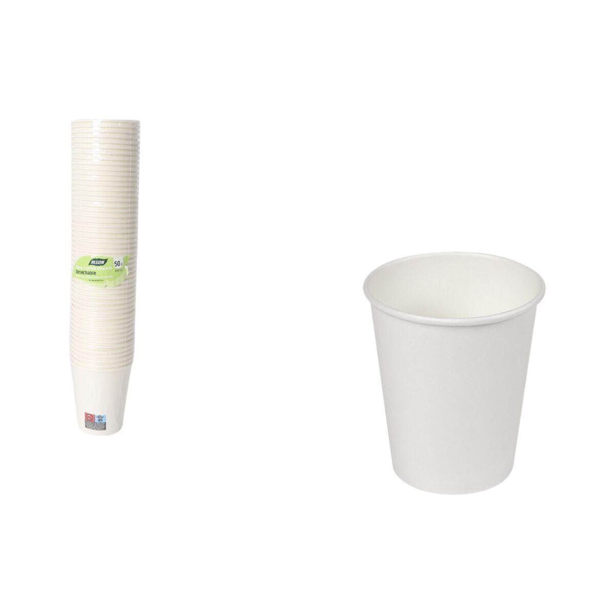 Set de vasos reutilizables Algon Blanco 250 ml 50 Piezas (18 Unidades)