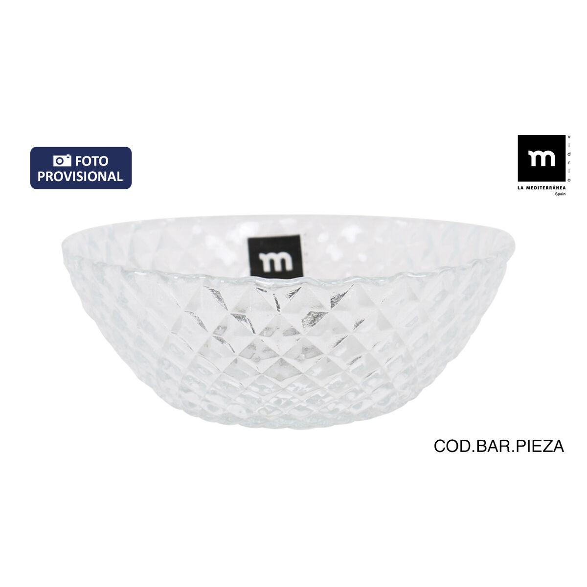 Ensaladera La Mediterránea Diamond Transparente Vidrio Ø 22 cm (6 Unidades)