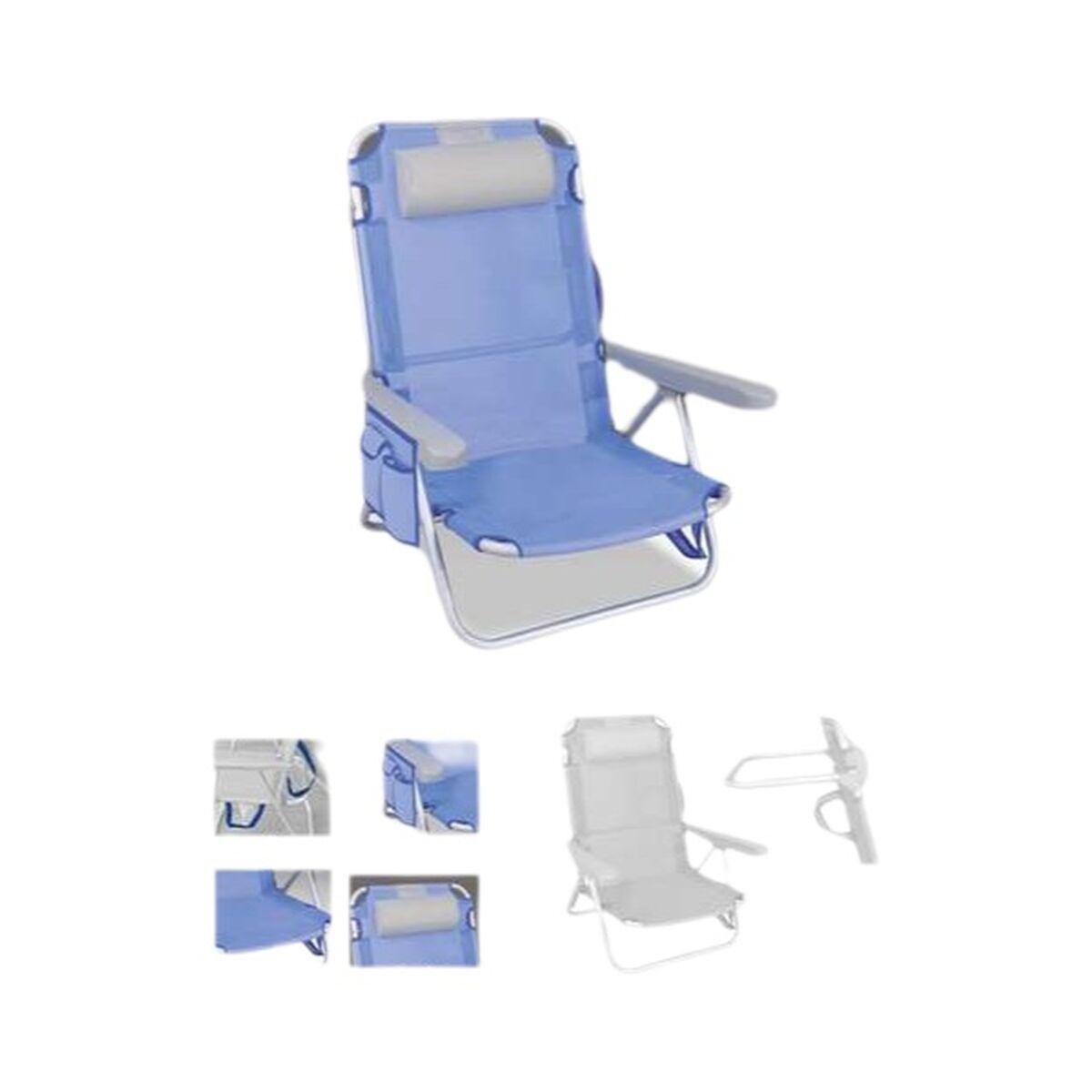 Silla de Playa Azul Gris 25 cm