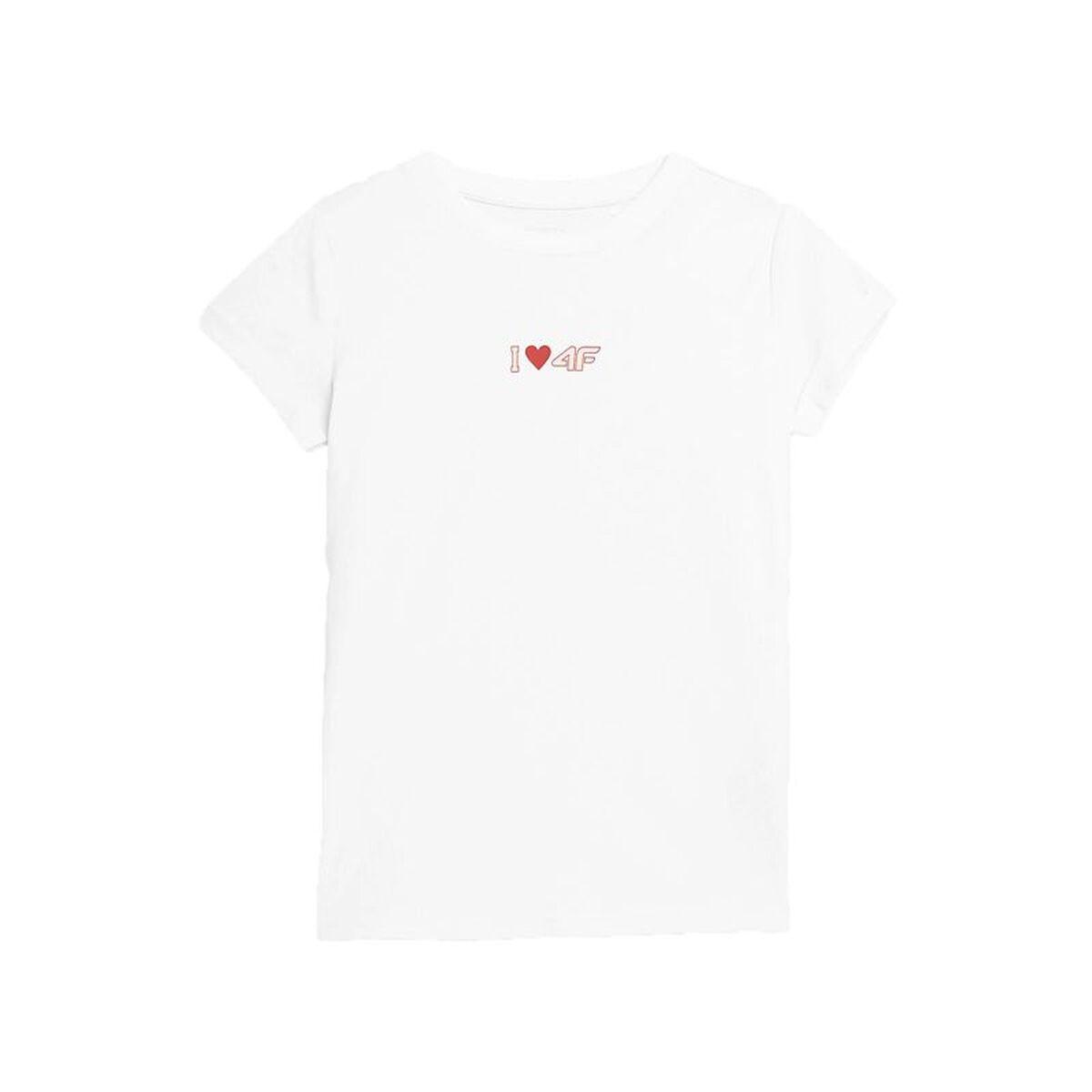 Camiseta de Manga Corta Infantil 4F JTSD005 Blanco