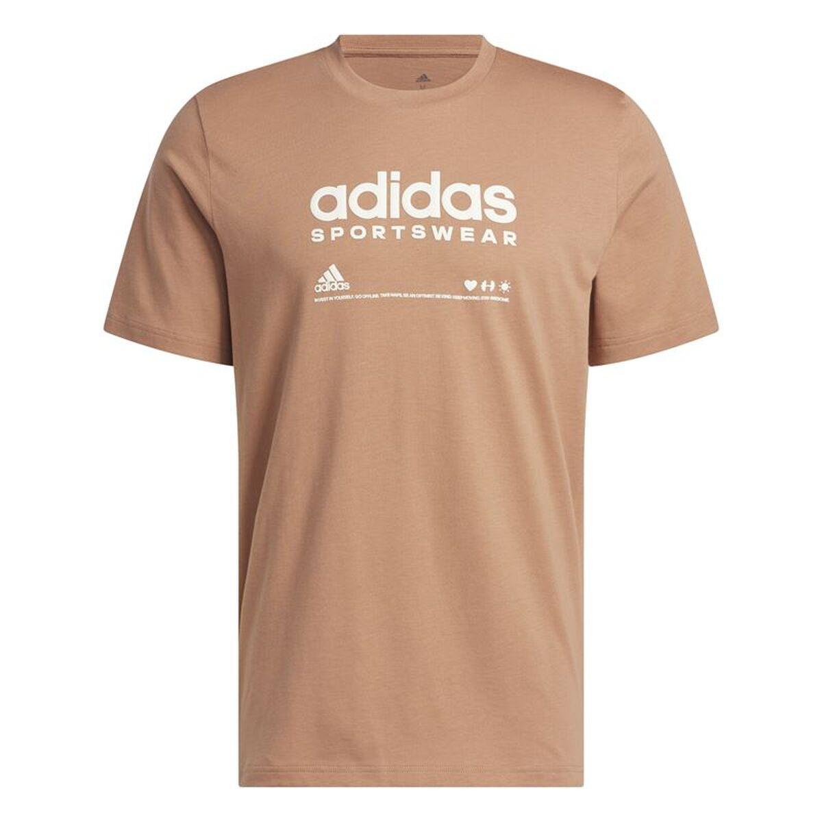 Camiseta de Manga Corta Hombre Adidas Lounge Marrón claro