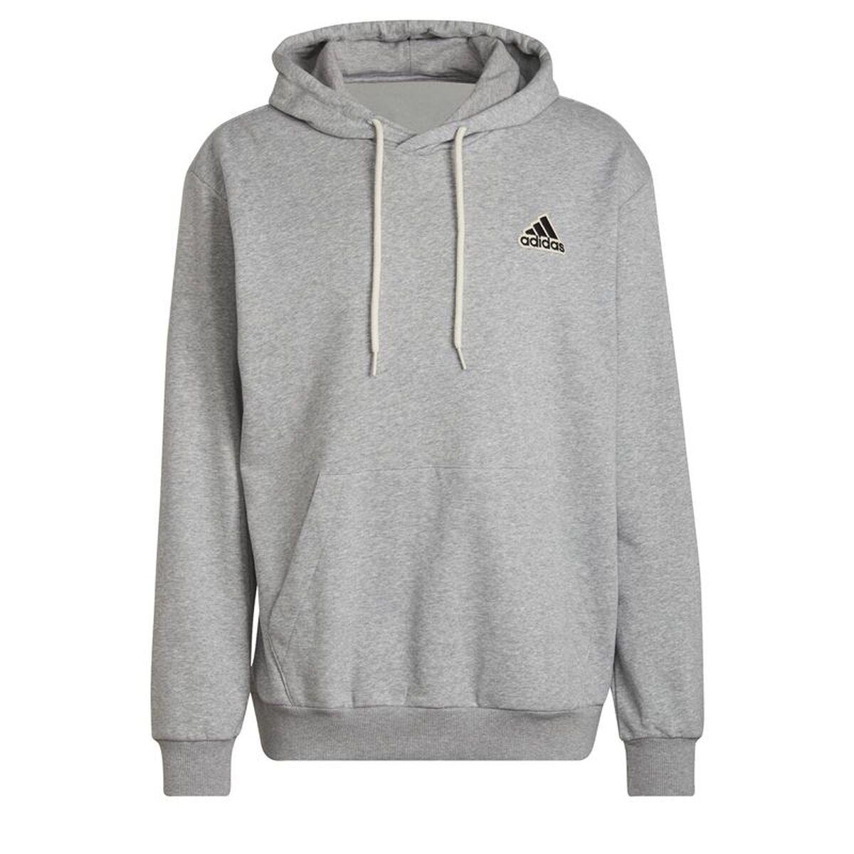 Sudadera con Capucha Hombre Adidas Essentials Feelcomfy M Gris claro