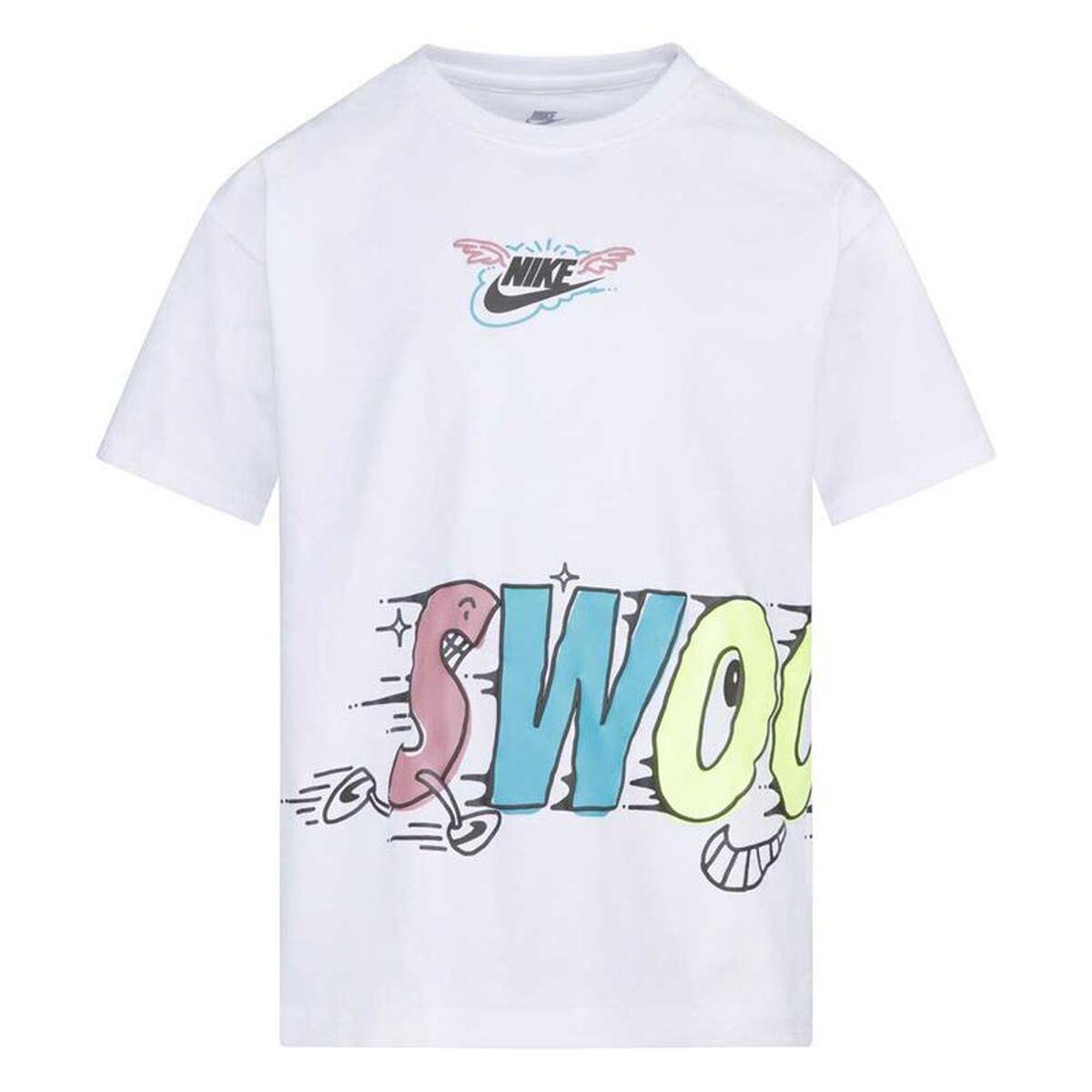 Camiseta de Manga Corta Infantil Nike 86L110-001 Blanco (2-3 Años)