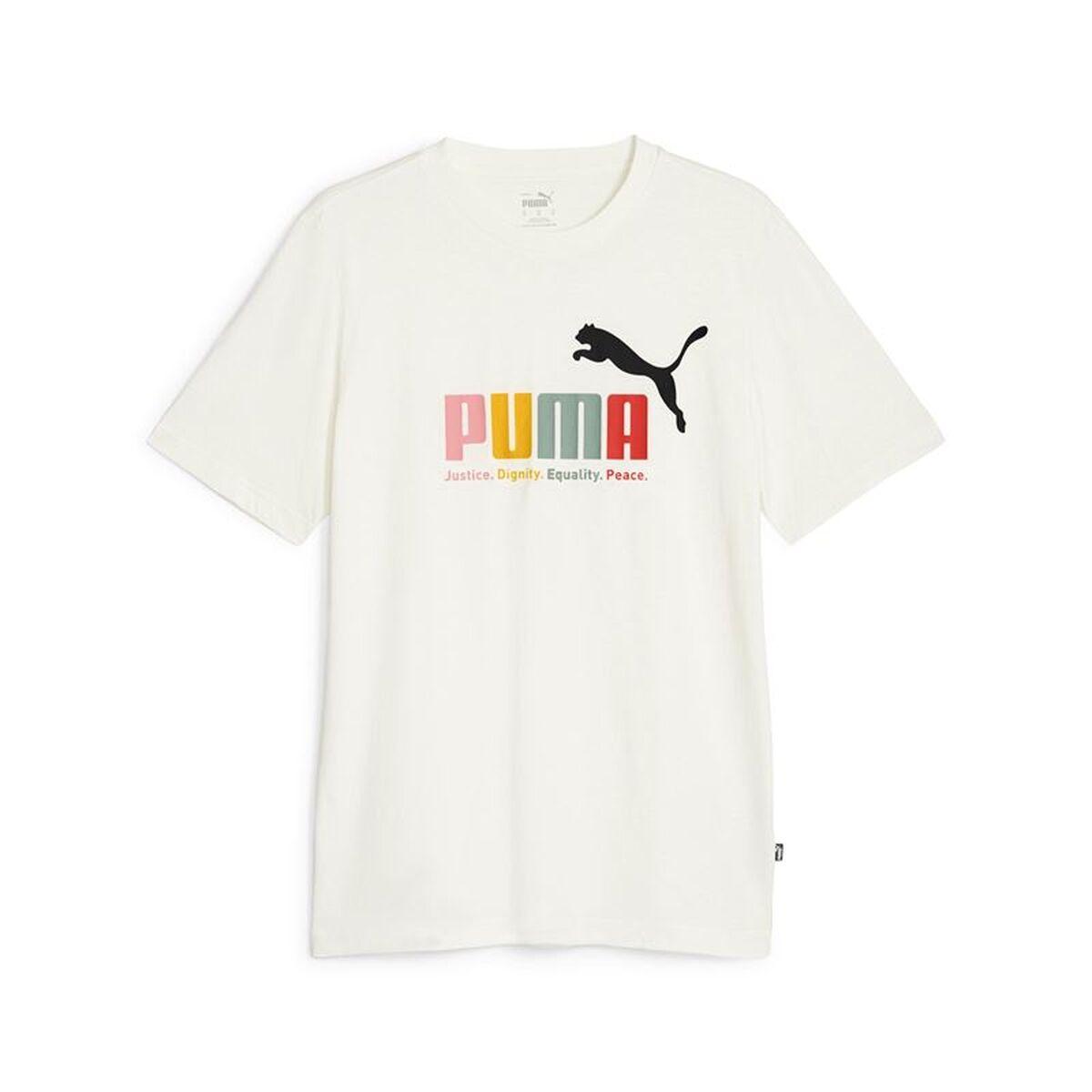 Camiseta de Manga Corta Hombre Puma Ess+ Blanco Natural