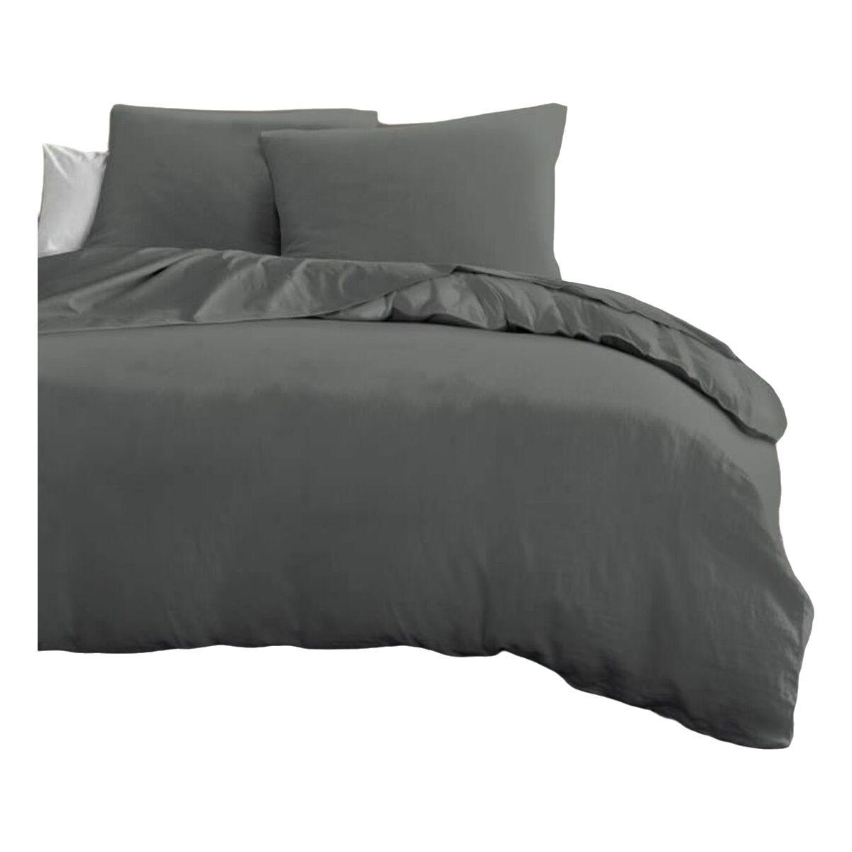 Juego de funda nórdica HOME LINGE PASSION Antracita Cama de 200 3 Piezas