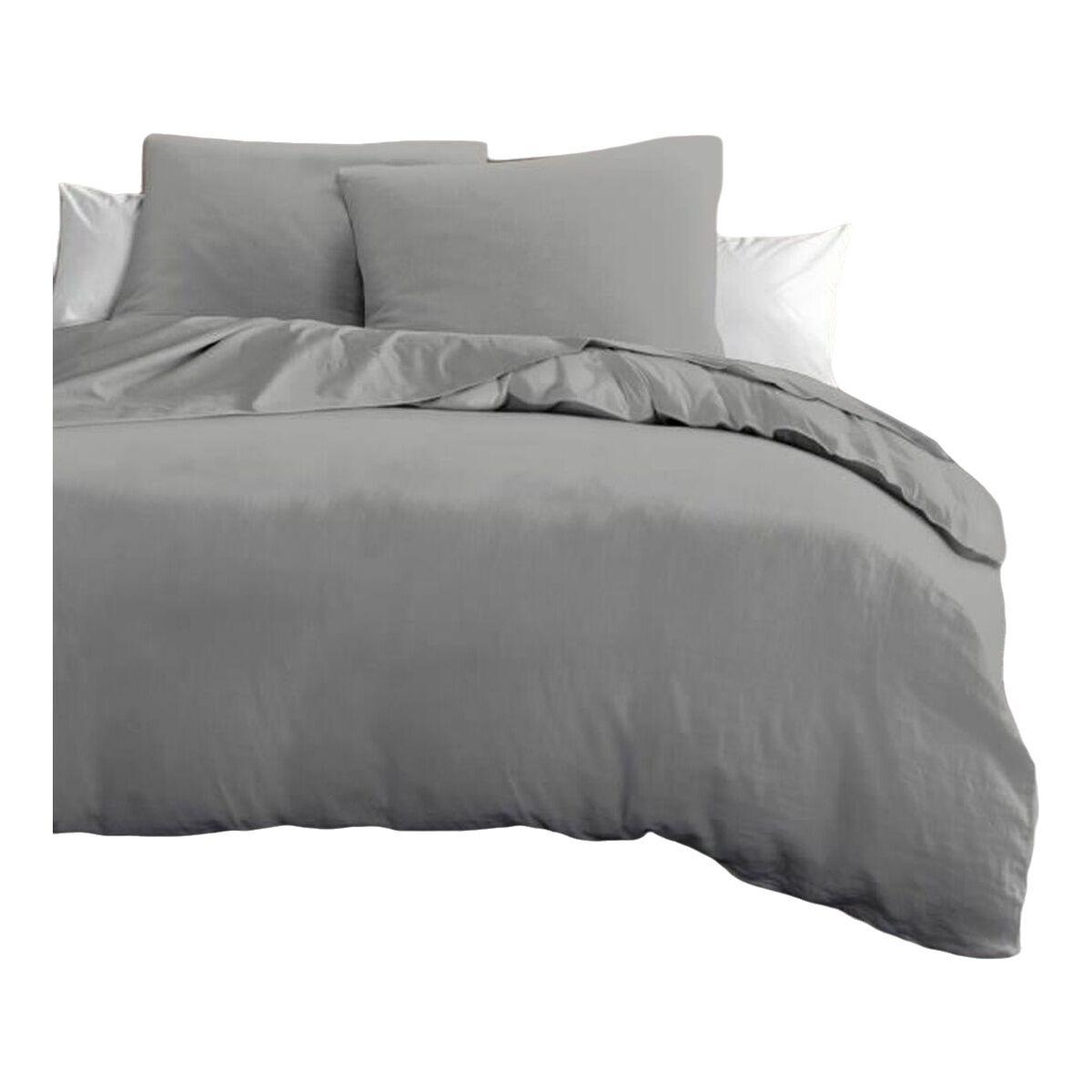 Juego de funda nórdica HOME LINGE PASSION Gris claro Cama de 200 3 Piezas