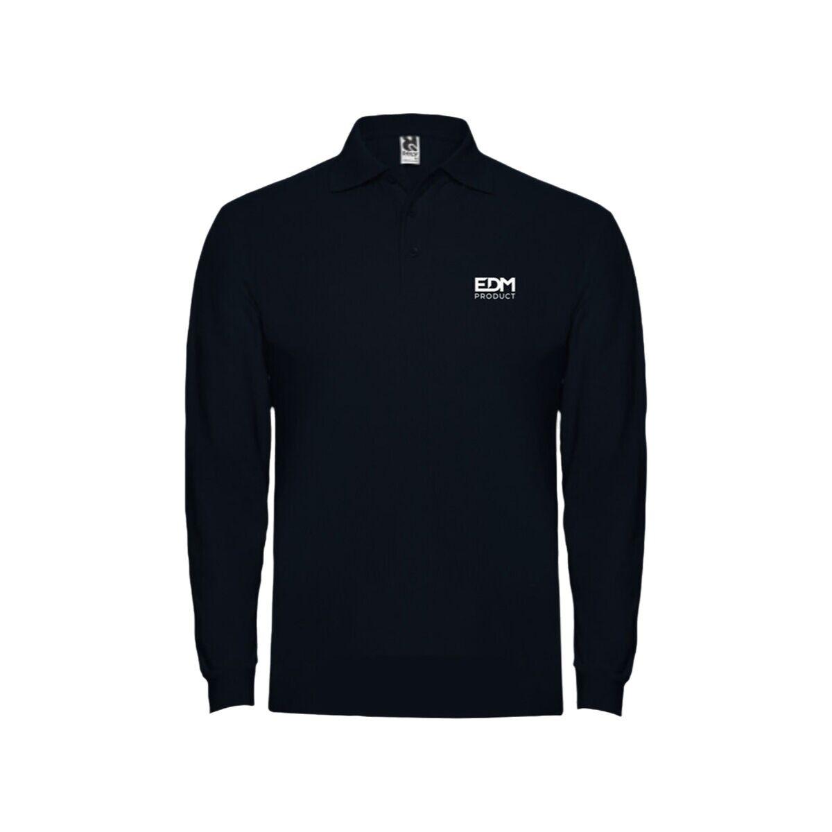 Polo de Manga Larga Hombre EDM Negro