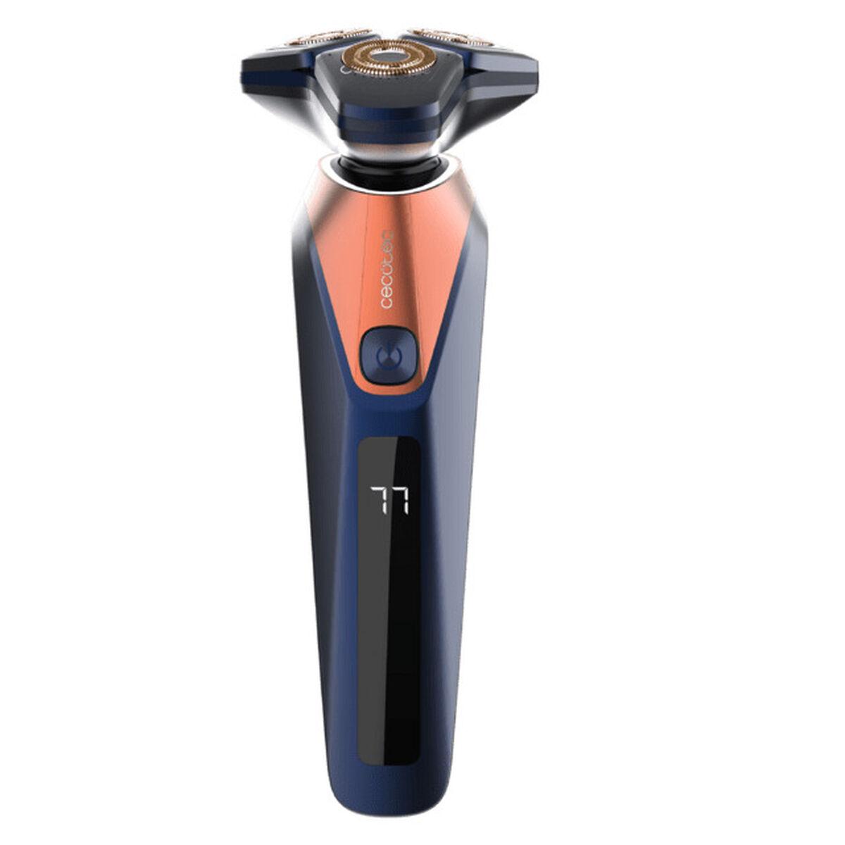 Cecotec Afeitadora Eléctrica Rotativa PrecisionCare Saphire Pro Titanio IPX7 Base Autolimpieza