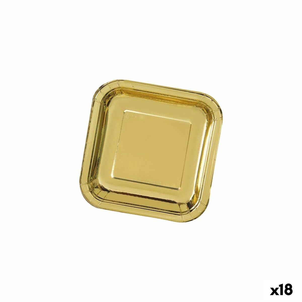 Set de Platos Algon Dorado 26 cm 3 Piezas (18 Unidades)