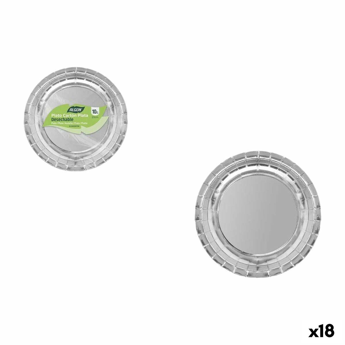 Set de Platos Algon Plateado 20 cm 10 Piezas (18 Unidades)