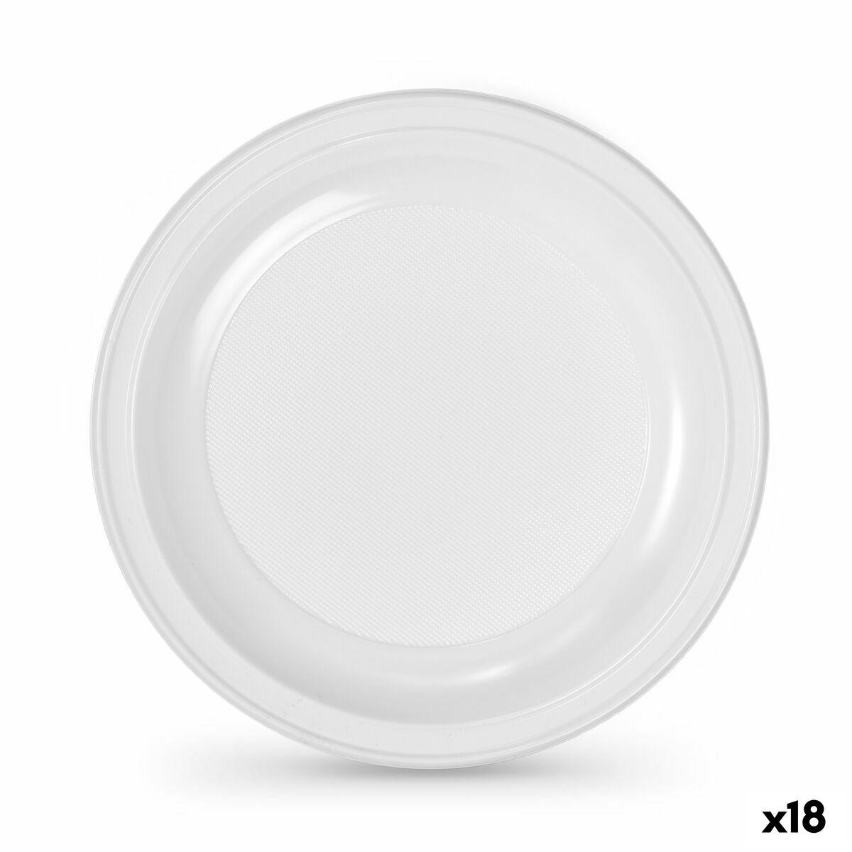 Set de Platos Algon Plástico 22 cm 22 x 22 x 1,5 cm 10 Piezas (18 Unidades)