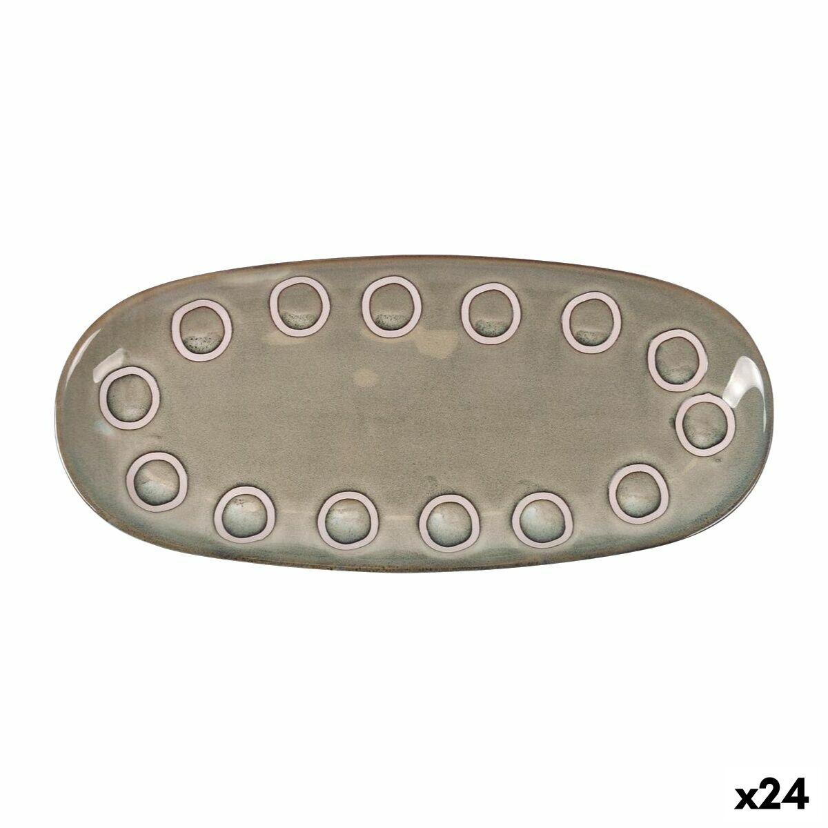Fuente de Cocina La Mediterránea Almudena Gris Ovalado 29 x 13,5 x 2,4 cm (24 Unidades)