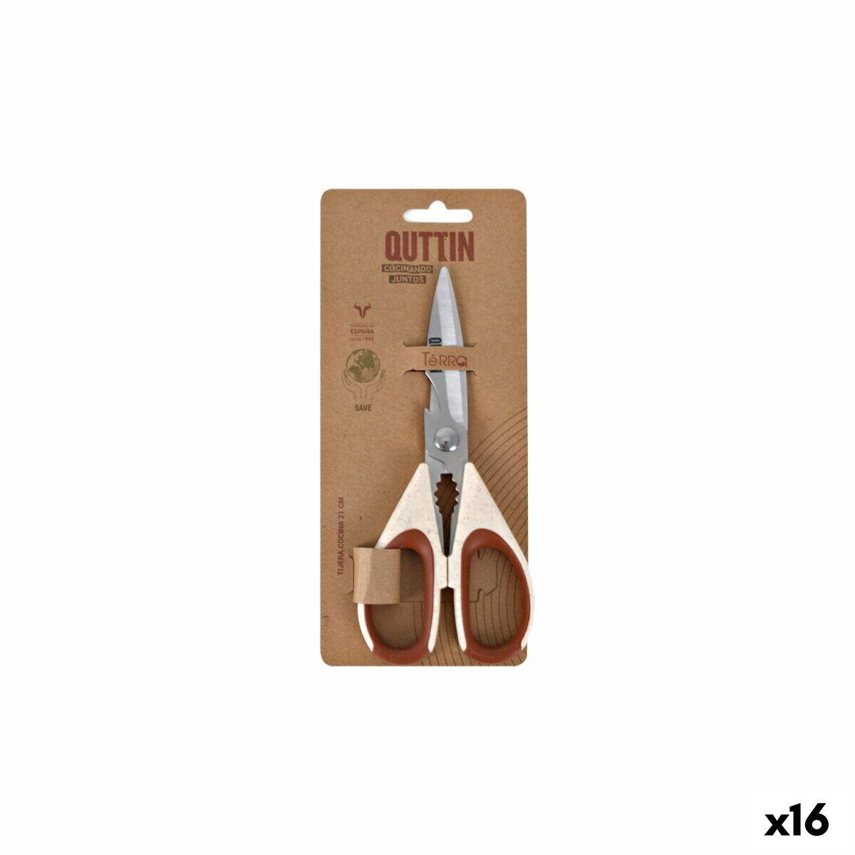 Tijeras de Cocina Quttin Terra 21 cm 2,5 mm (16 Unidades)