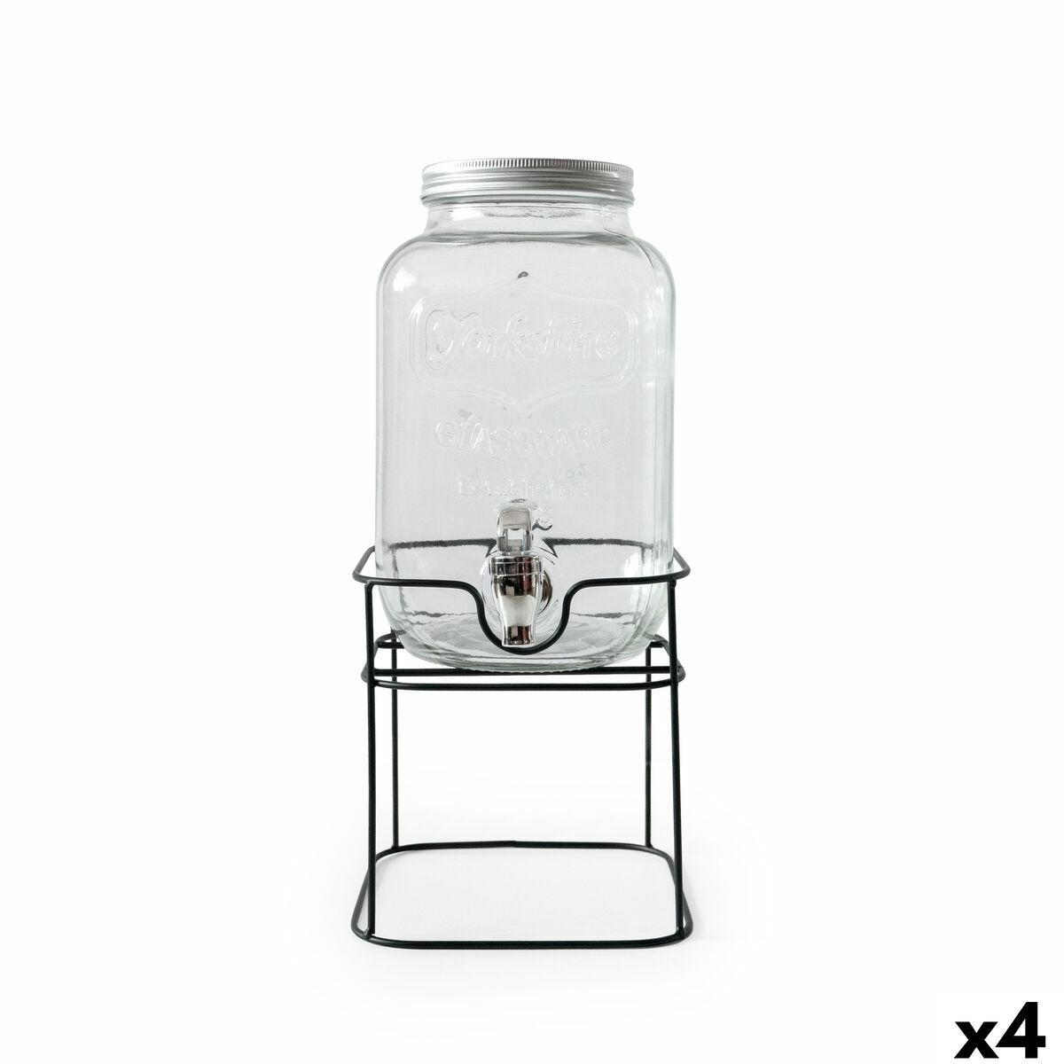 Dispensador de bebidas La Mediterránea Rustik Metal Vidrio 4 L 17 x 17 x 30,5 cm (4 Unidades)