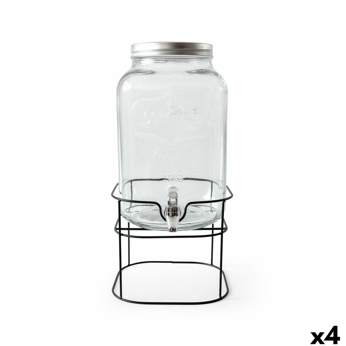 Dispensador de bebidas La Mediterránea Rustik Metal Vidrio 8 L 22 x 22 x 37 cm (4 Unidades)