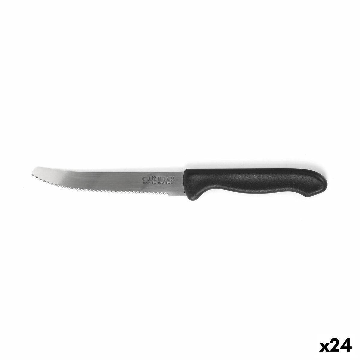 Set de Cuchillos para Carne Cuyfor Negro Plateado 12 cm 6 Piezas (24 Unidades)
