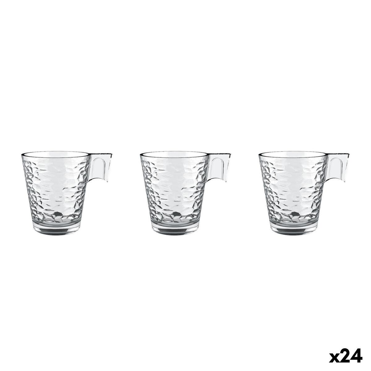 Juego de Tazas de Café La Mediterránea Napoli abstracto Transparente Vidrio 80 ml 3 Piezas (24 Unidades)