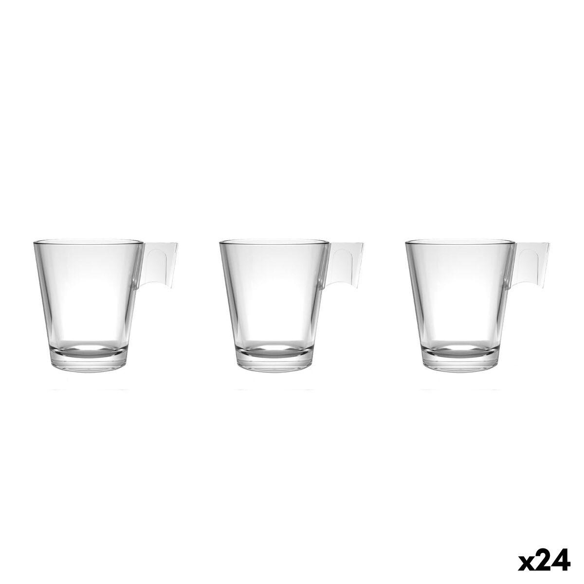 Juego de Tazas de Café La Mediterránea Napoli liso Transparente Vidrio 80 ml 3 Piezas (24 Unidades)