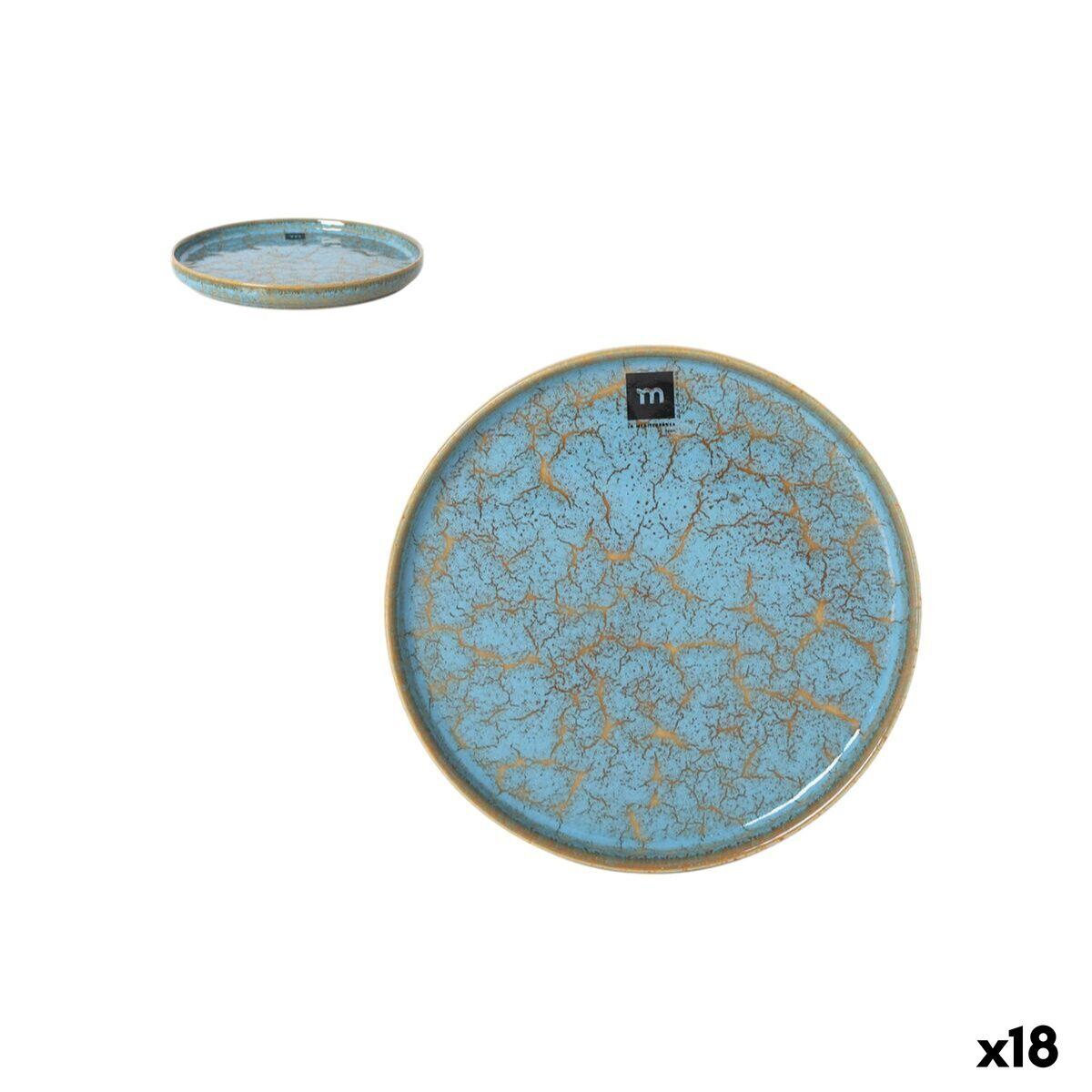 Fuente de Cocina La Mediterránea Scratch blue Porcelana Redonda 20 x 2,3 cm (18 Unidades)