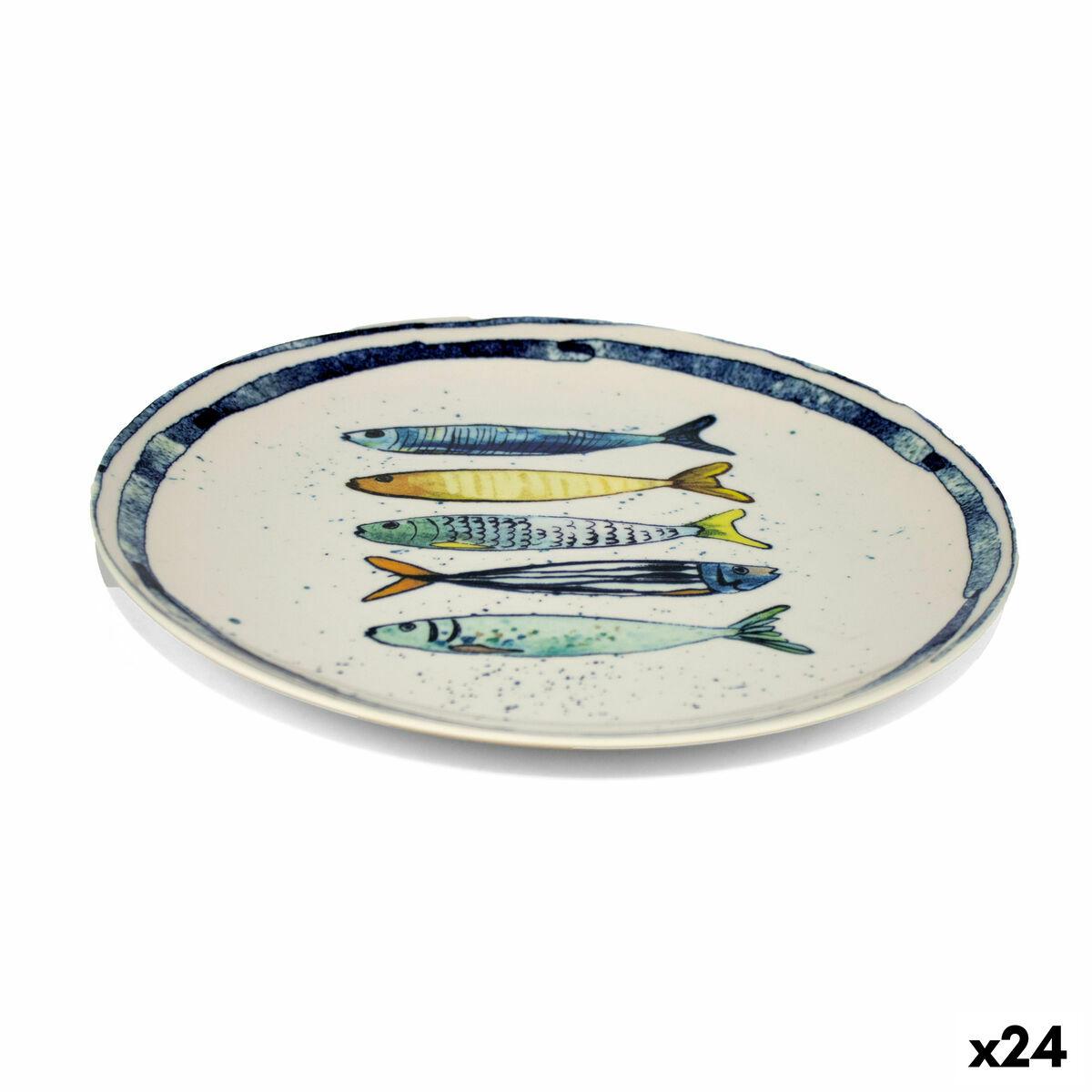 Plato Llano La Mediterránea Peixe 25,5 cm (24 Unidades)
