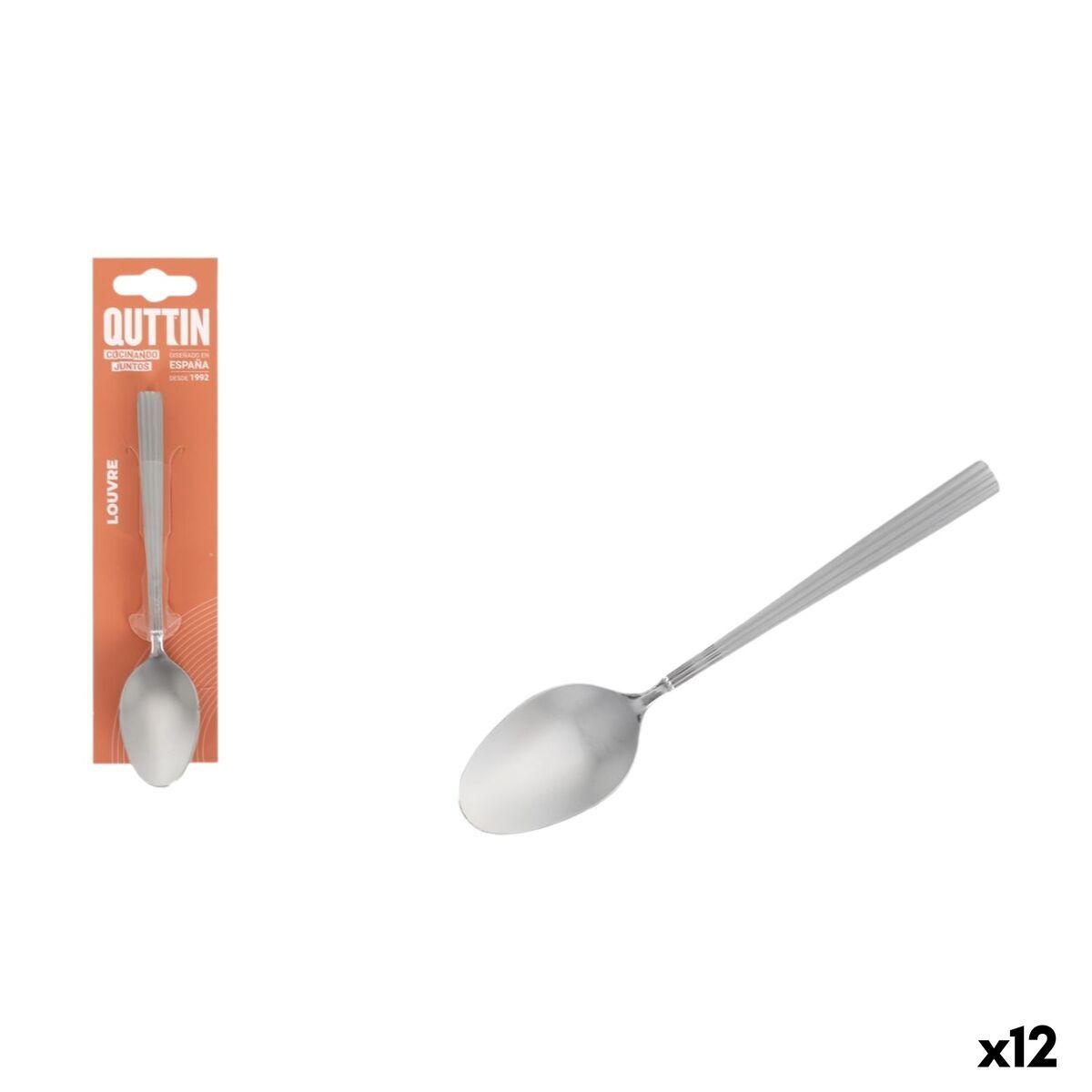 Set de cucharas de postre Quttin LOUVRE Plateado 1,5 mm 14,8 x 3,2 cm 6 Piezas (12 Unidades)