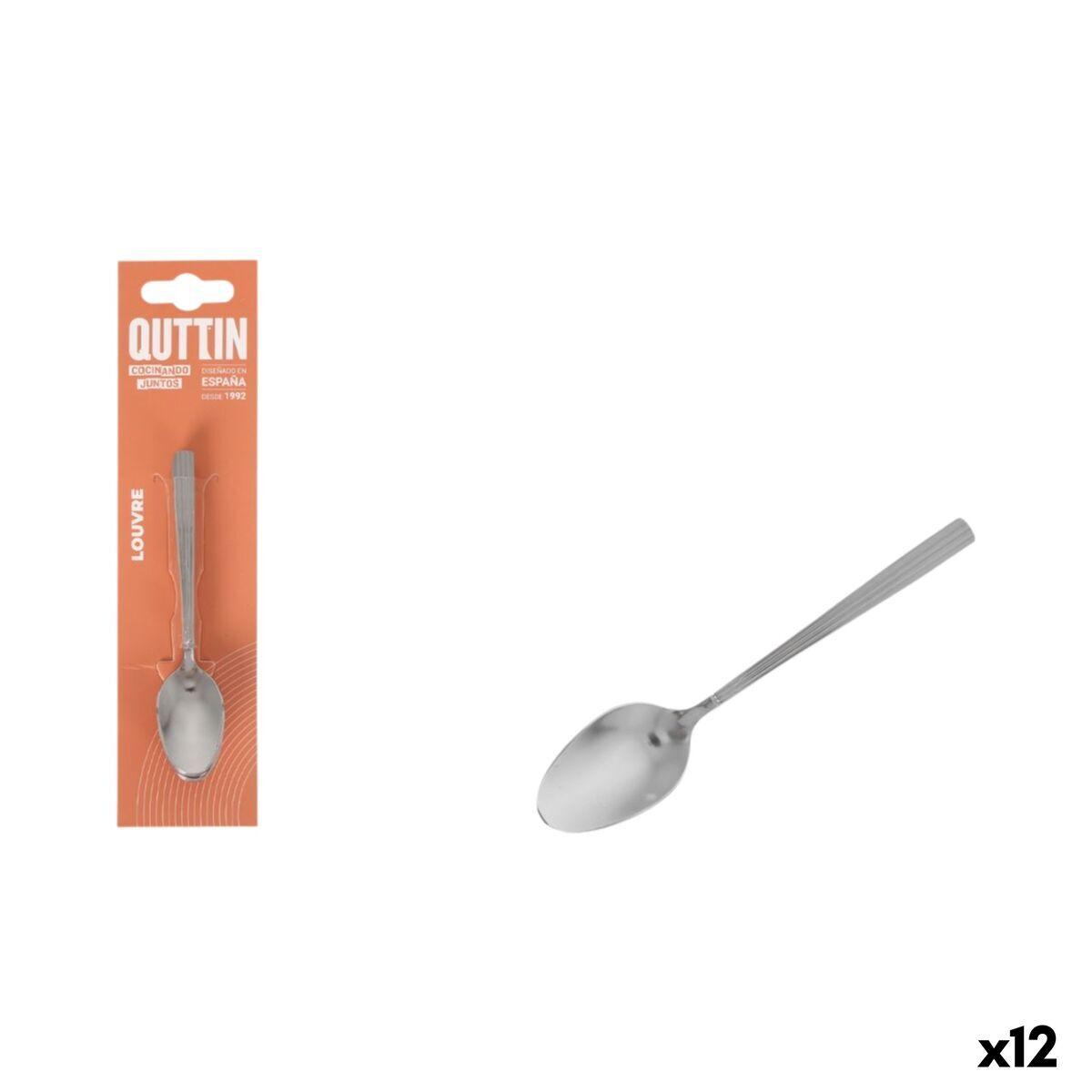 Cucharillas de Café Quttin LOUVRE Plateado 1,5 mm 10,6 x 2,4 cm 6 Piezas (12 Unidades)