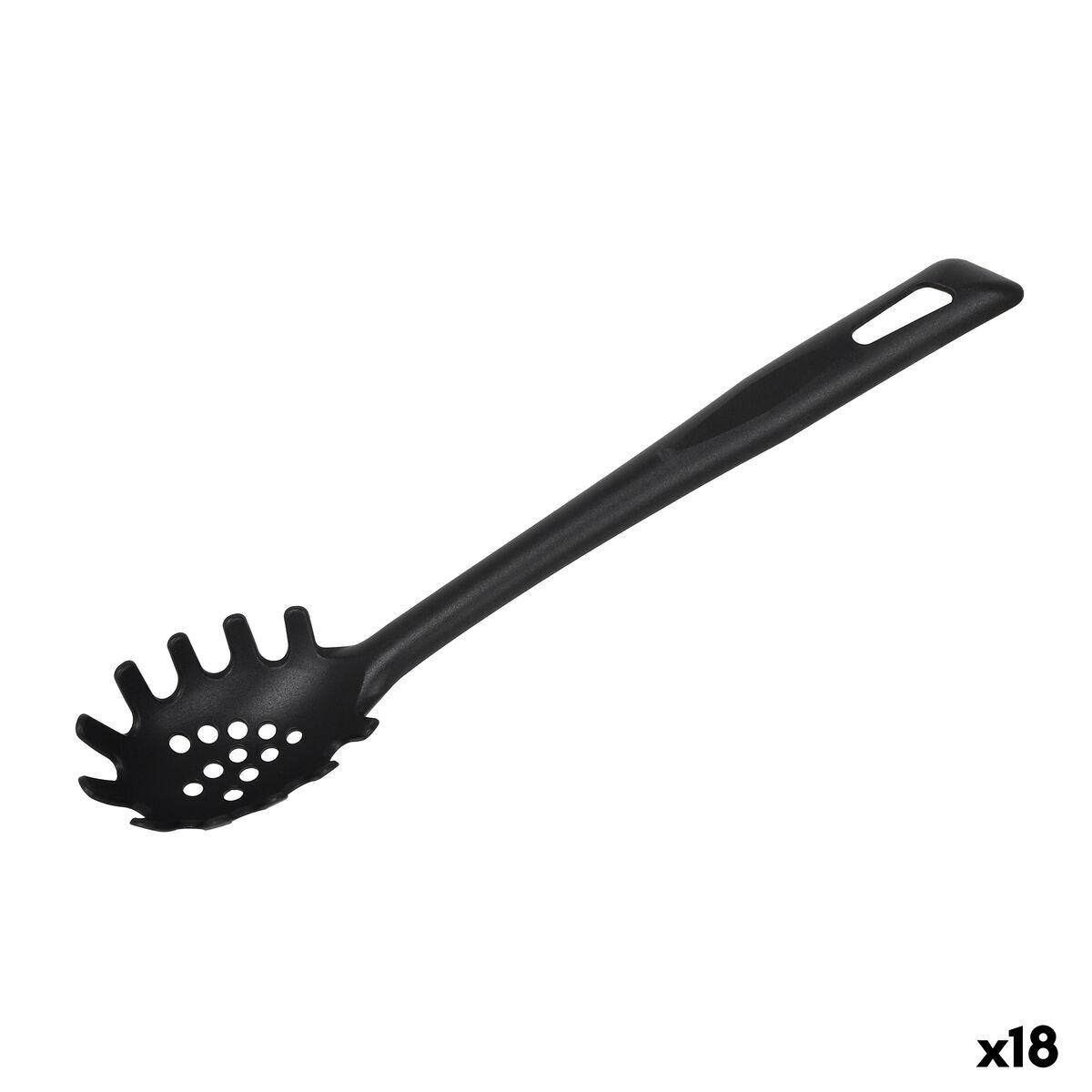 Cuchara para Servir Pasta Quttin PRO Negro Nailon 33 x 6,5 x 4,5 cm (18 Unidades)