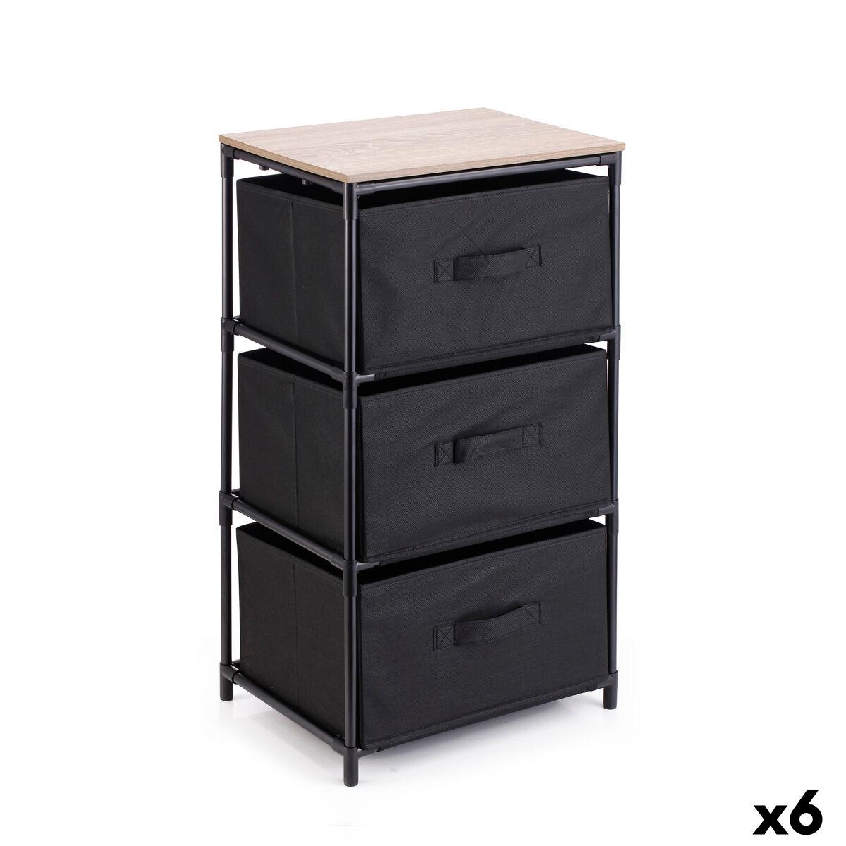 Cajonera Confortime Marrón Negro 40 x 30 x 69 cm (6 Unidades)