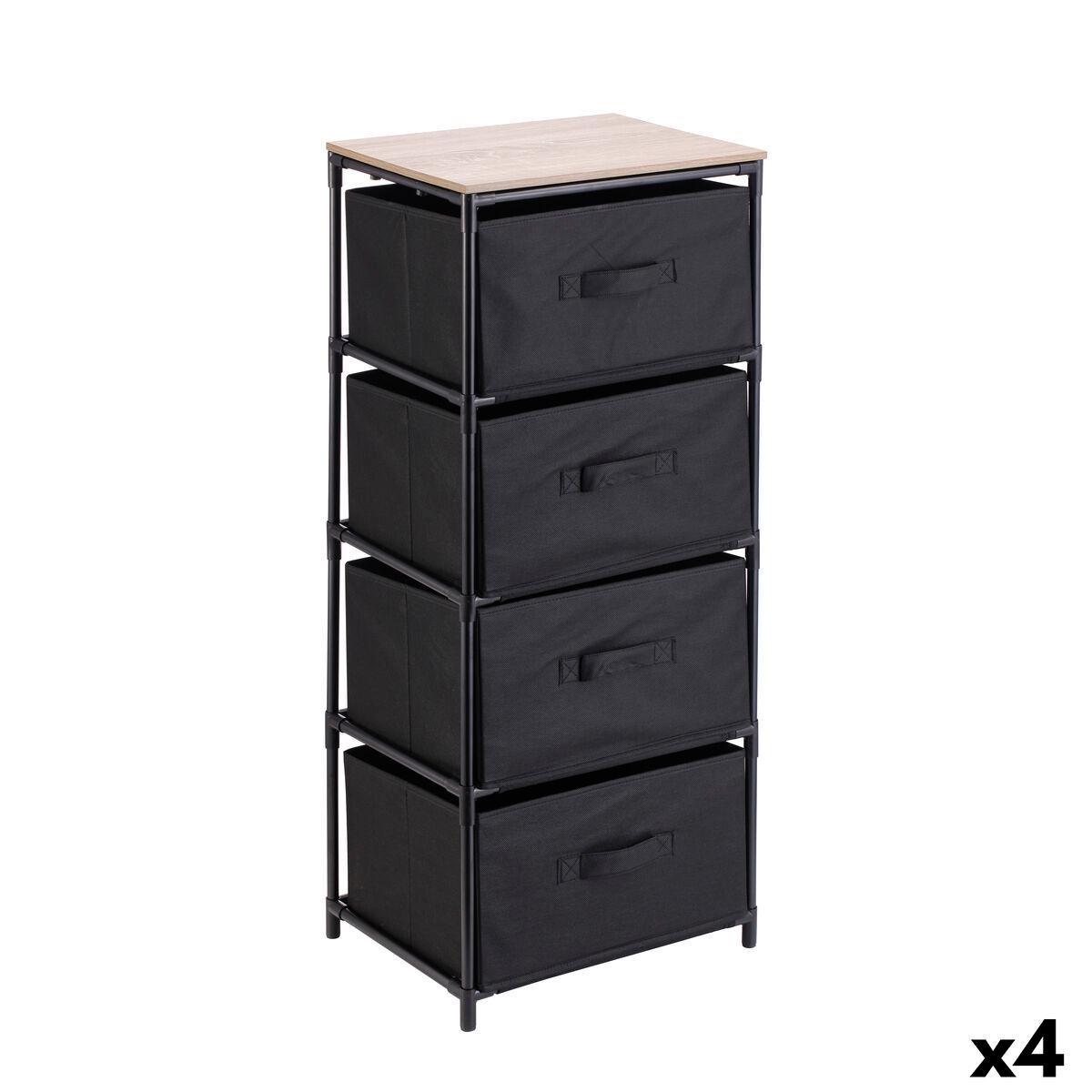 Cajonera Confortime Marrón Negro 40 x 30 x 90 cm (4 Unidades)