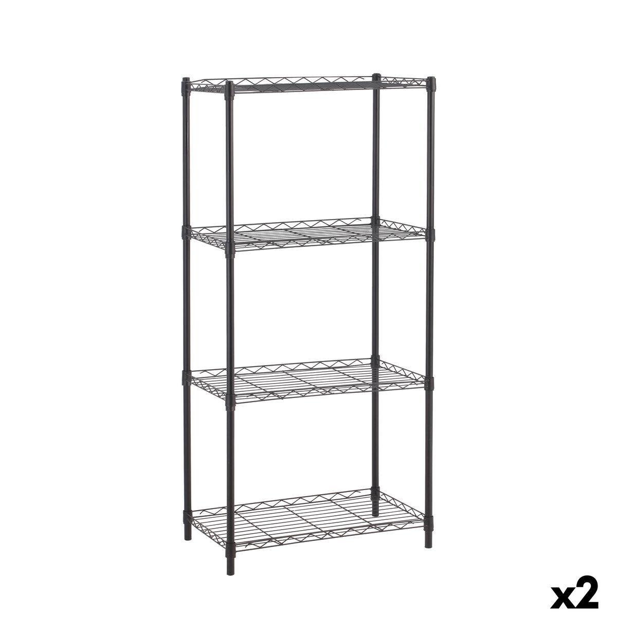 Estantería MobleKit Negro Metal 56 x 35 x 120 cm (2 Unidades)