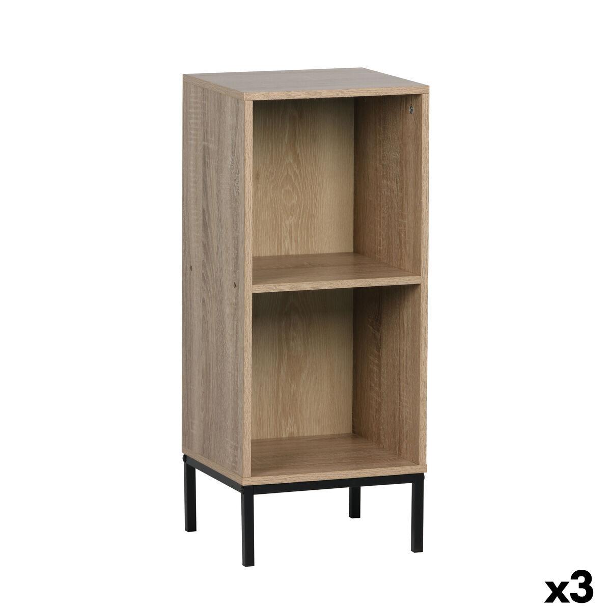 Estantería MobleKit Marrón Negro Metal Madera MDF 30 x 29 x 72 cm (3 Unidades)