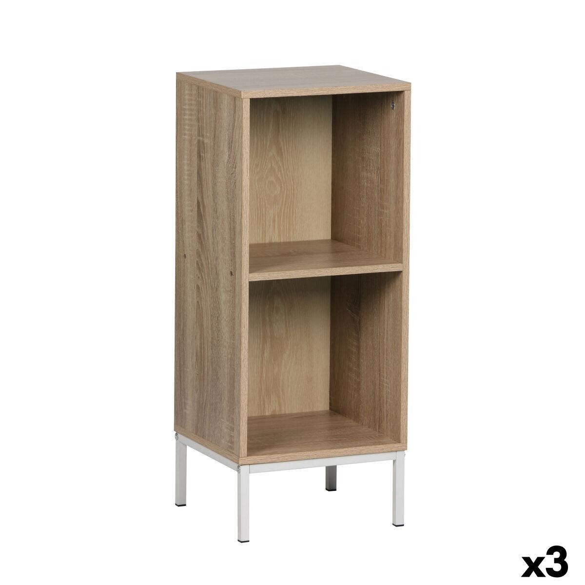 Estantería MobleKit Blanco Marrón Metal Madera MDF 30 x 29 x 72 cm (3 Unidades)