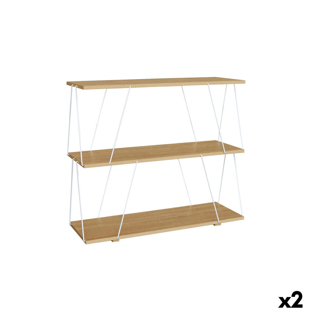 Estantería MobleKit Blanco Marrón Madera Metal 80 x 30 x 71,2 cm (2 Unidades)