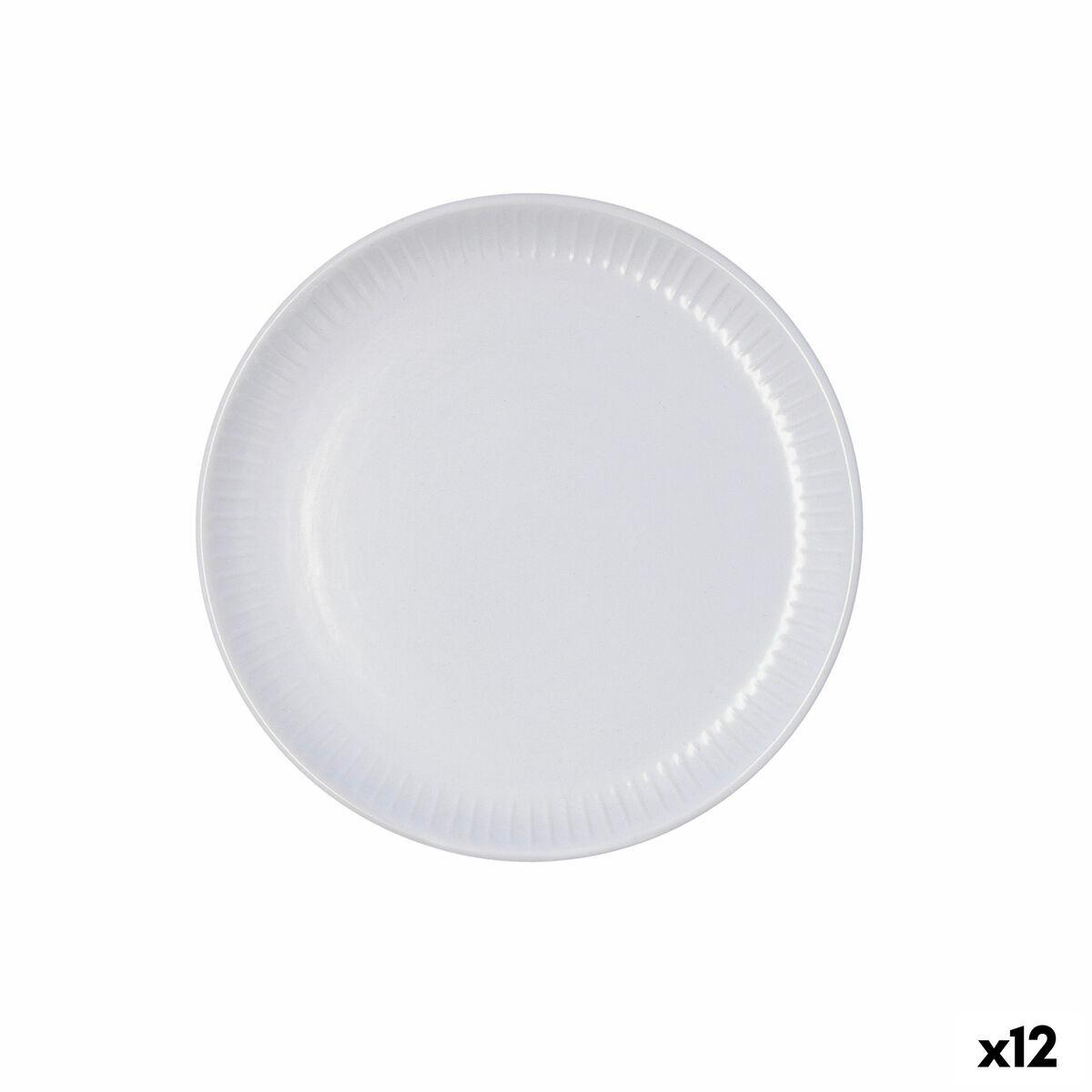 Plato de Postre Bidasoa Moana Gris Cerámica Ø 21,5 cm (12 Unidades)