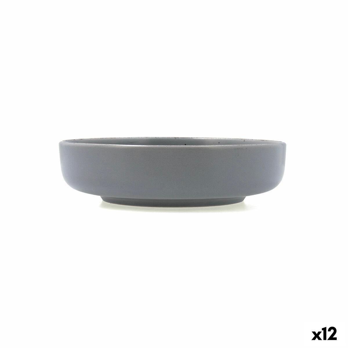 Plato Hondo Quid Duna Gris Cerámica 18,5 x 5,3 cm (12 Unidades)