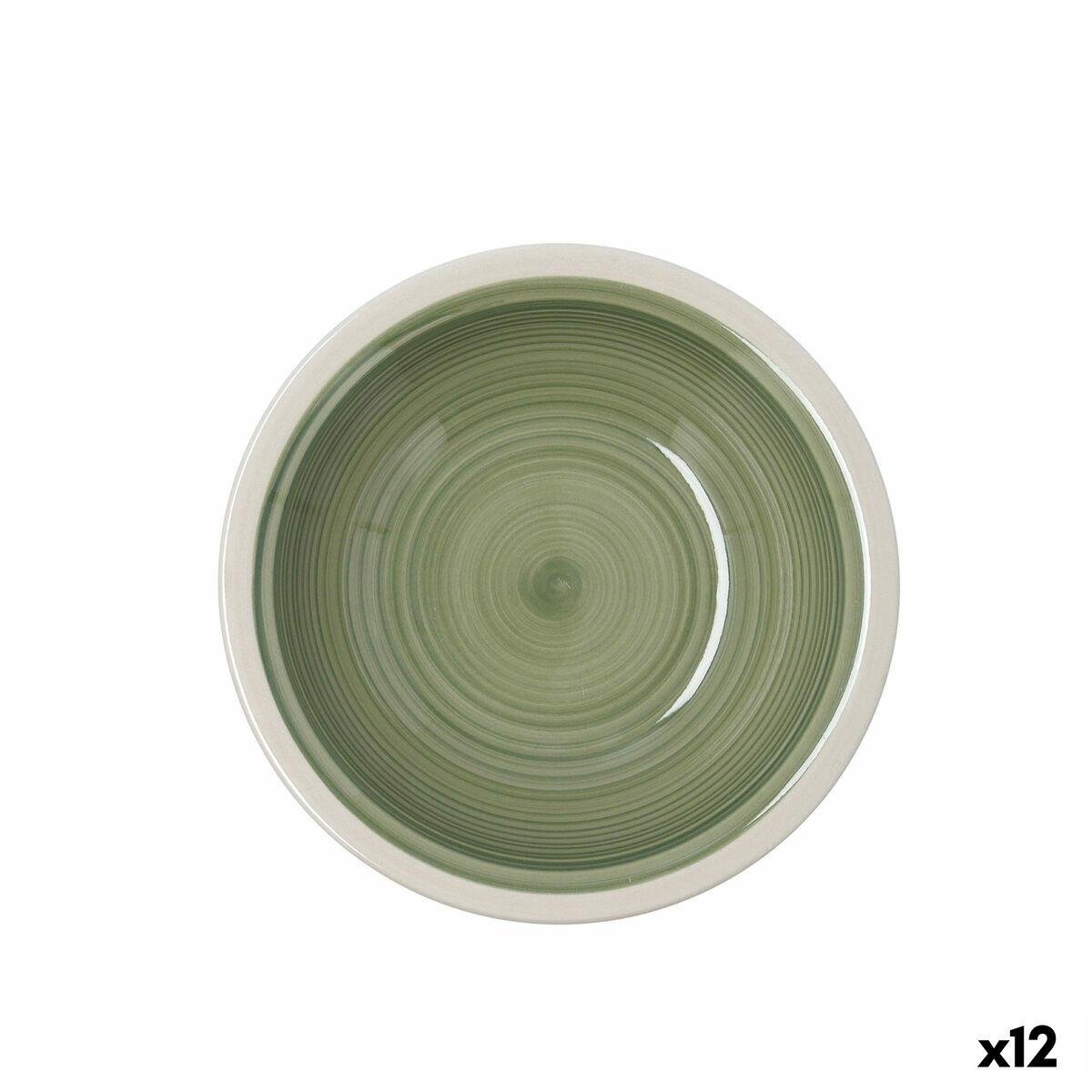 Plato Hondo Quid Calypso Verde Cerámica Ø 21,5 cm (12 Unidades)