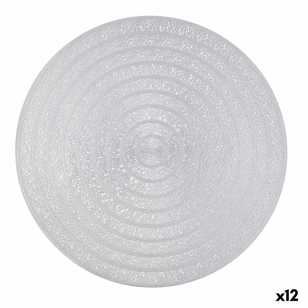 Salvamantel Quid Habitat Plateado Plástico Ø 38 cm (12 Unidades)